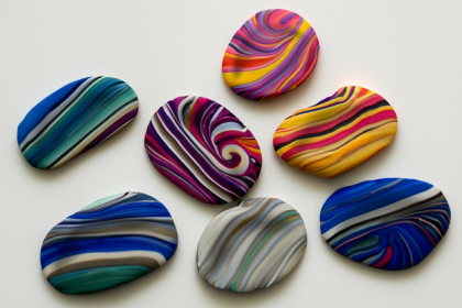 Colourful worry stones